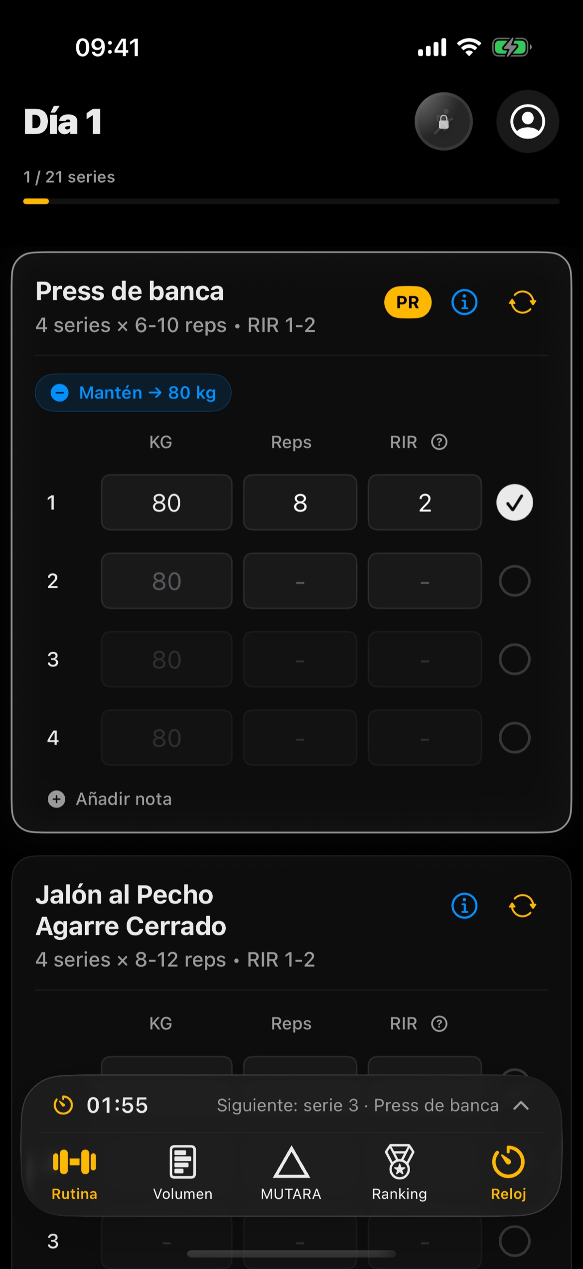 Mutara — registro de series con RIR